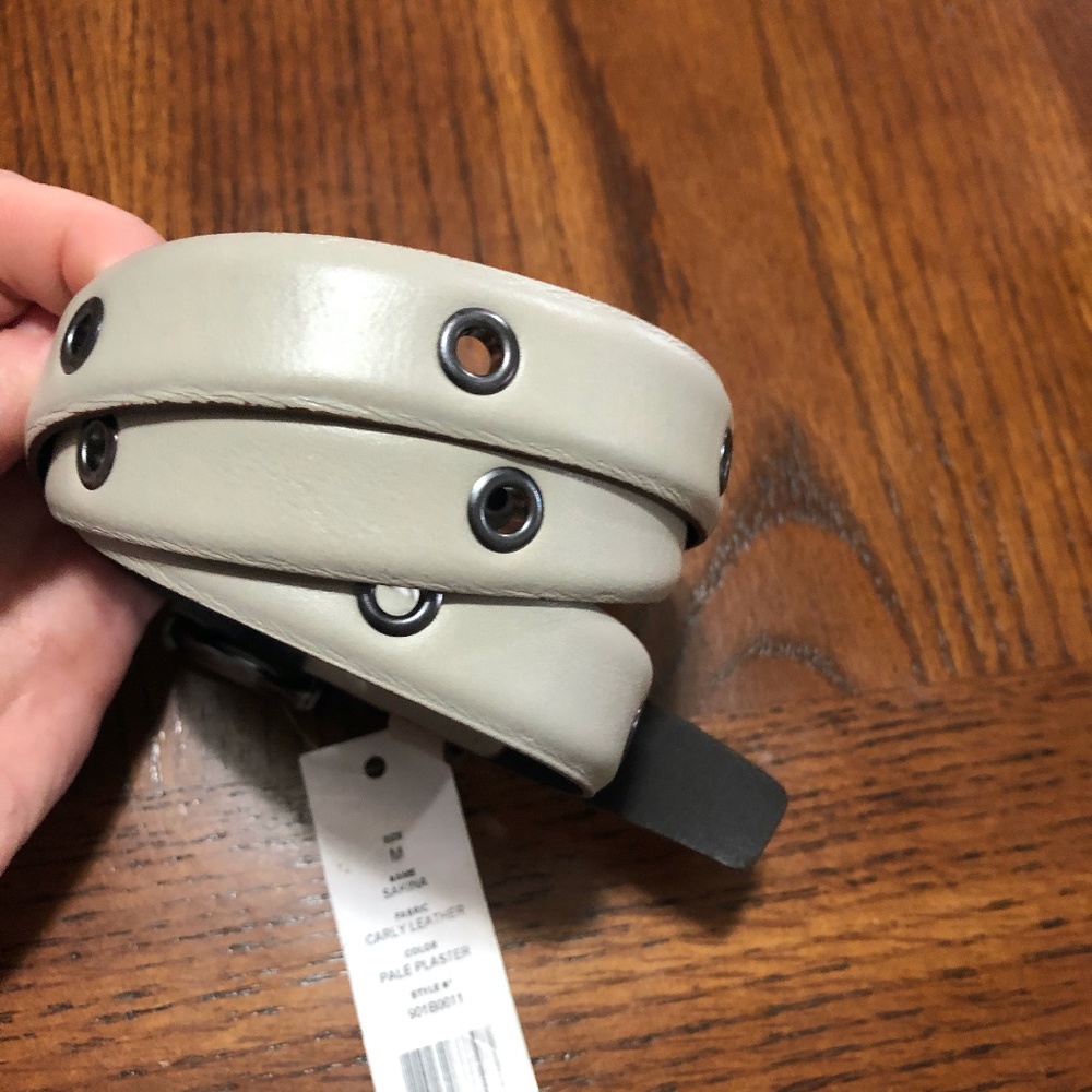 Theory Women's Pale Leather Grommet Belt